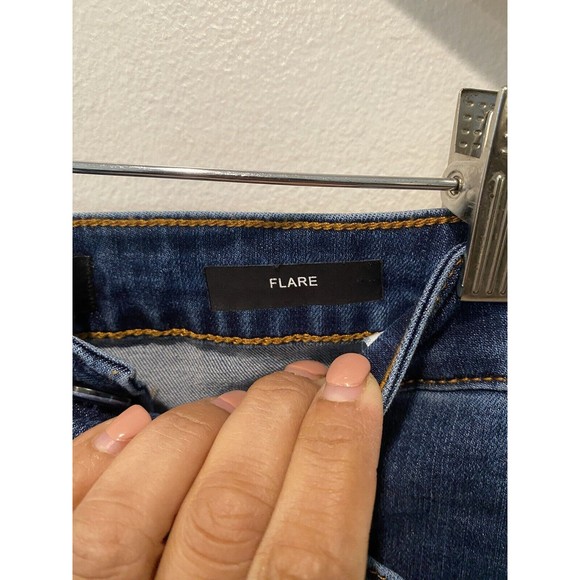 Judy Blue Jeans Womens 11/30 Blue Denim Super Flare Leg High Rise Raw Hem - Picture 5 of 12